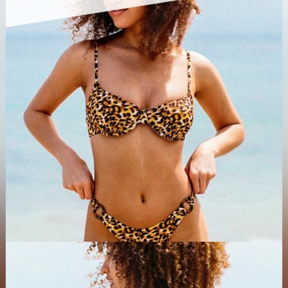 CUPSHE Heaven Leopard O-ring Low Waisted Bikini XL